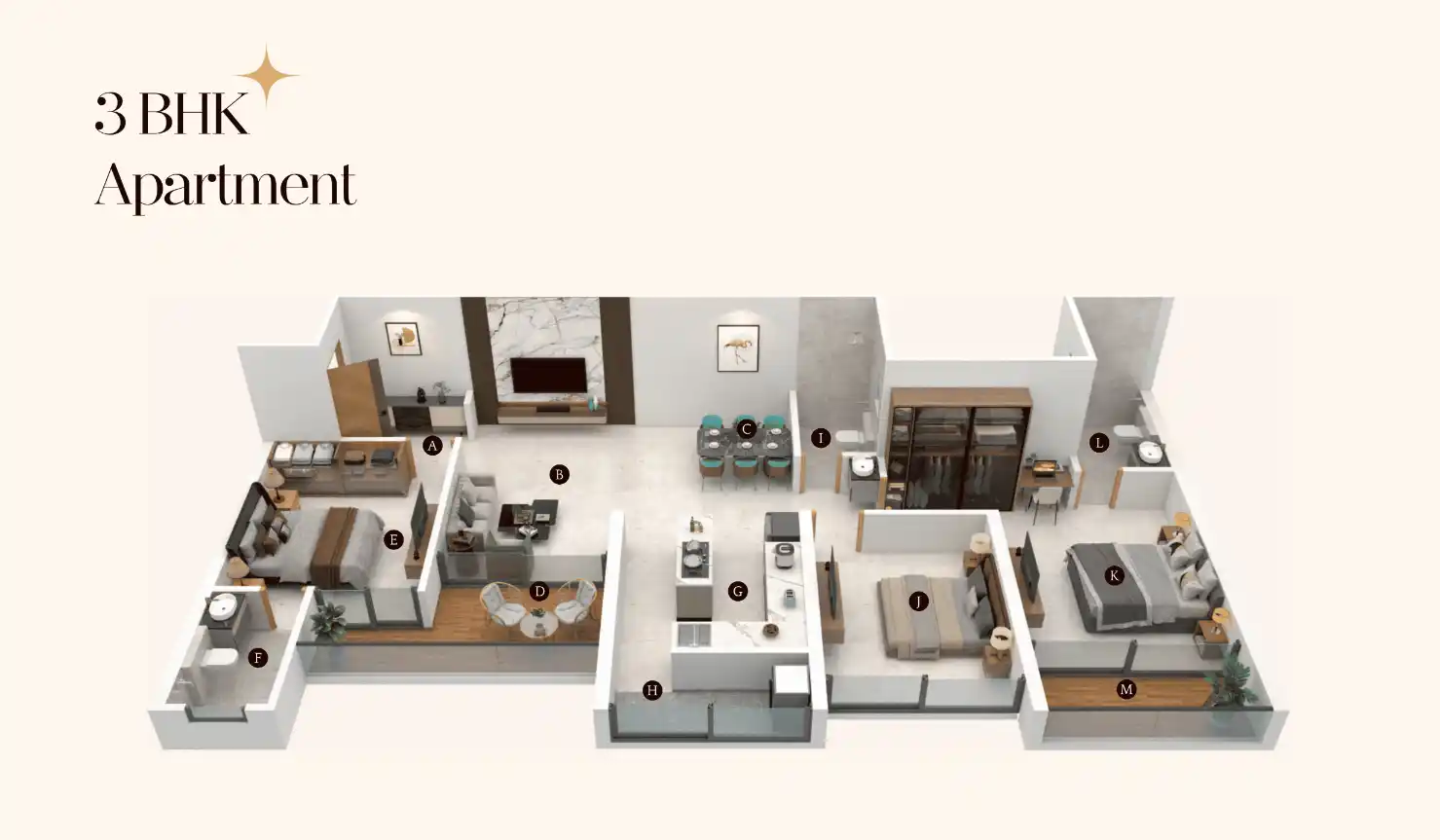 3 BHK Floor Plan