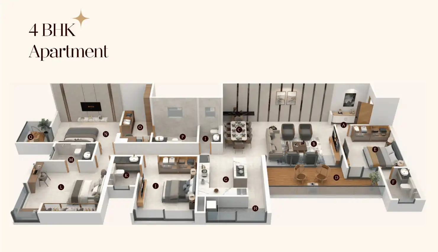 4 BHK Floor Plan